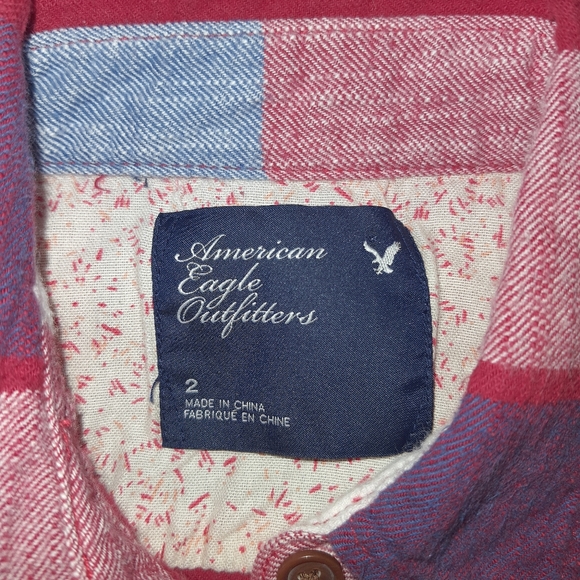 American Eagle Outfitters Women's Plaid 100% Cotton Long Sleeve Shirt Size 2 XS - Picture 9 of 13